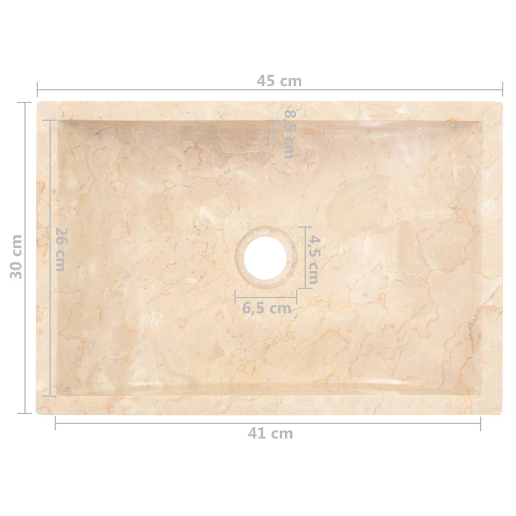 vidaXL Sink 45x30x12 cm Marble High-Gloss Black