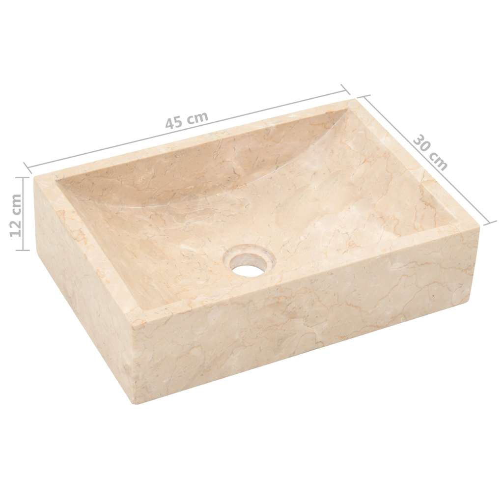 vidaXL Sink 45x30x12 cm Marble High-Gloss Black
