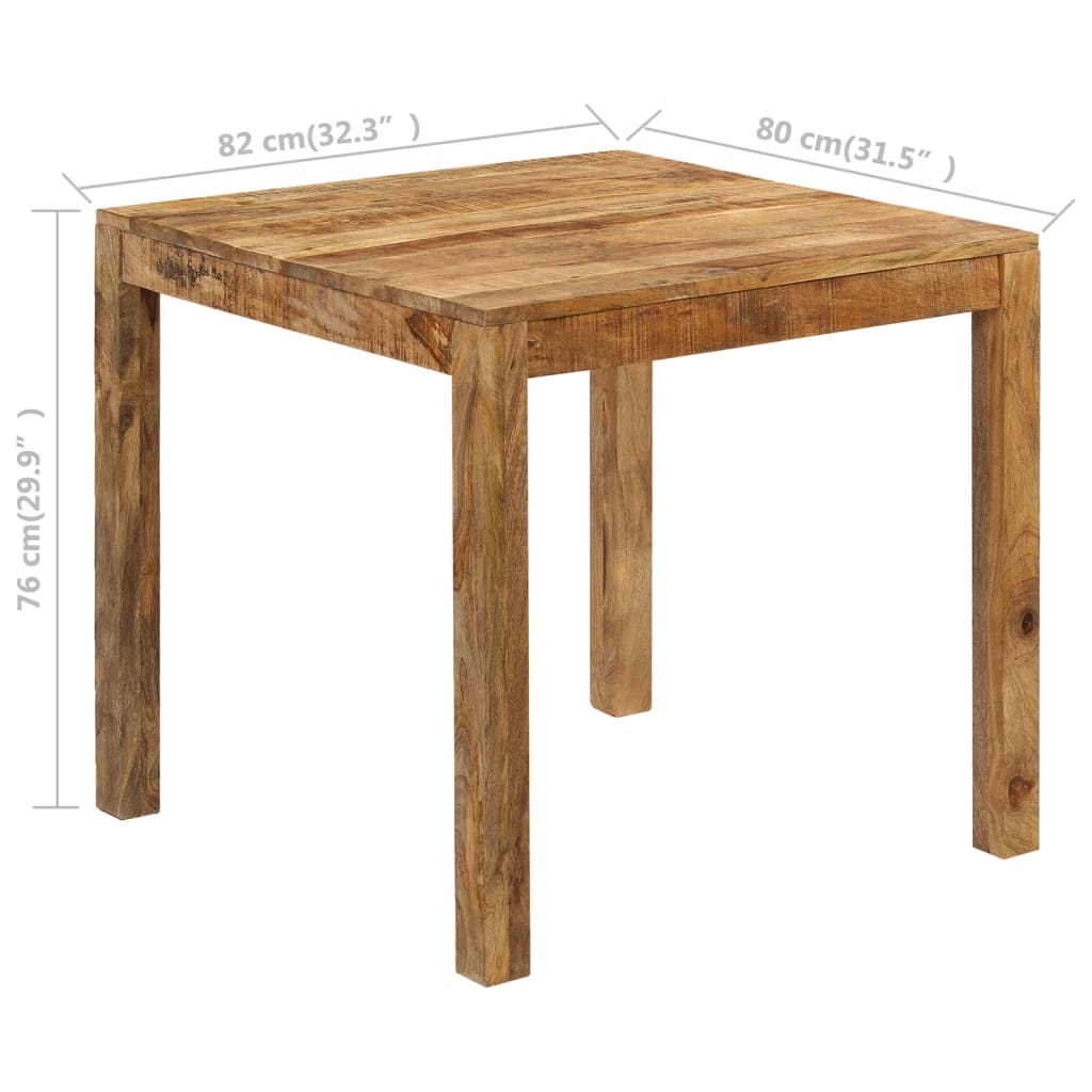 vidaXL Dining Table 82x80x76 cm Solid Mango Wood