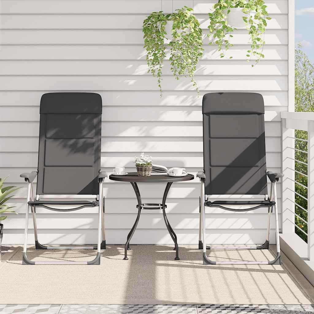 vidaXL Camping Chairs 58x69x111 cm Aluminium Grey 2 pcs