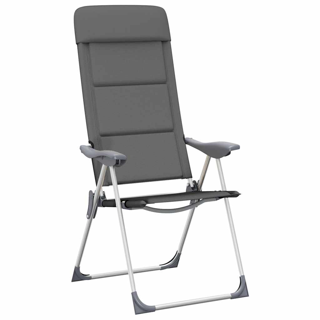 vidaXL Camping Chairs 58x69x111 cm Aluminium Grey 2 pcs