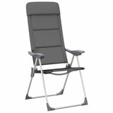 vidaXL Camping Chairs 58x69x111 cm Aluminium Grey 2 pcs
