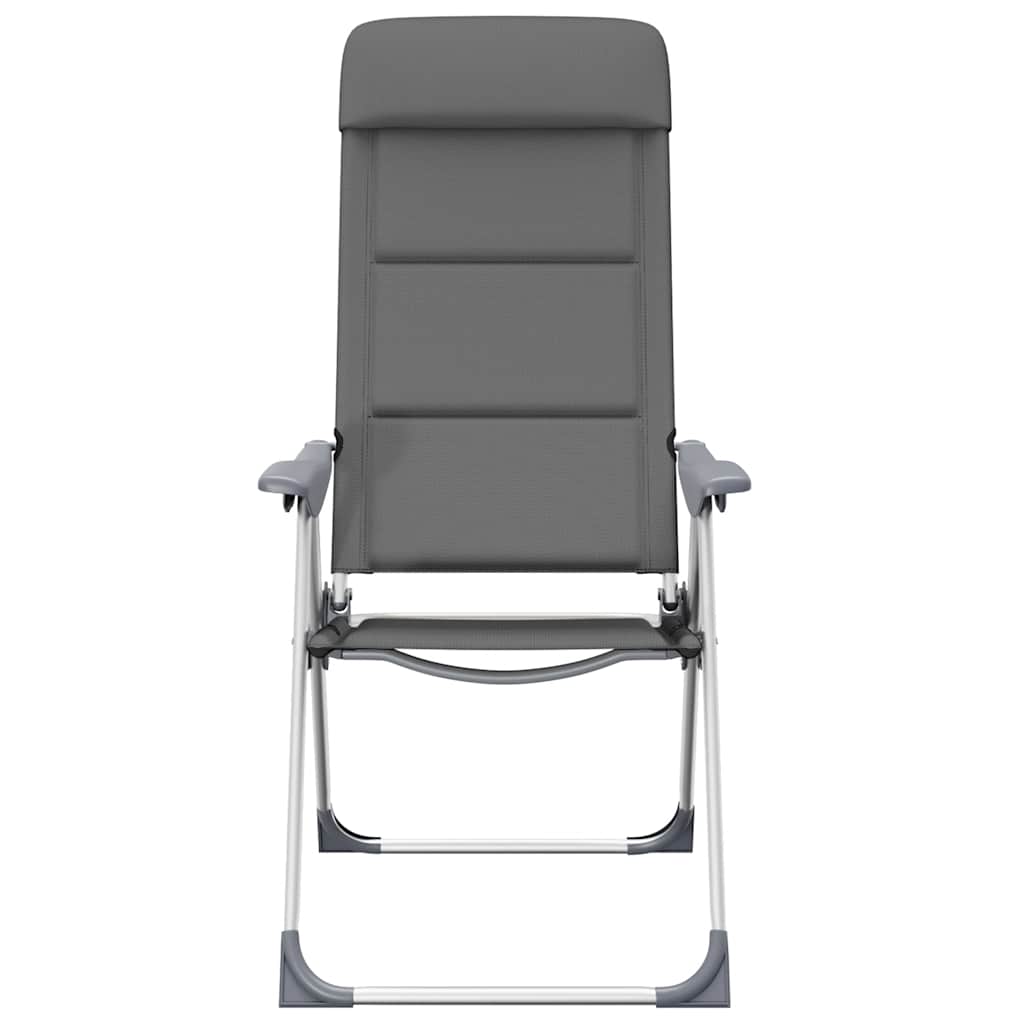 vidaXL Camping Chairs 58x69x111 cm Aluminium Grey 2 pcs