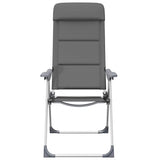 vidaXL Camping Chairs 58x69x111 cm Aluminium Grey 2 pcs