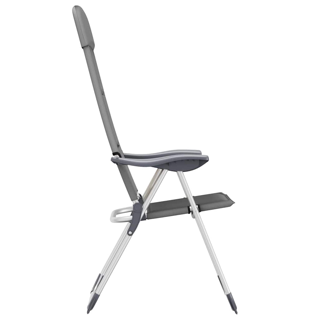 vidaXL Camping Chairs 58x69x111 cm Aluminium Grey 2 pcs