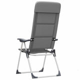 vidaXL Camping Chairs 58x69x111 cm Aluminium Grey 2 pcs