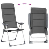 vidaXL Camping Chairs 58x69x111 cm Aluminium Grey 2 pcs