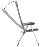 vidaXL Camping Chairs 58x69x111 cm Aluminium Grey 2 pcs
