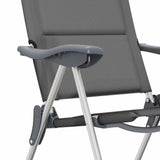 vidaXL Camping Chairs 58x69x111 cm Aluminium Grey 2 pcs