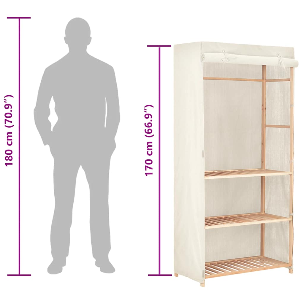 vidaXL Kledingkast 3-laags 79x40x170 cm