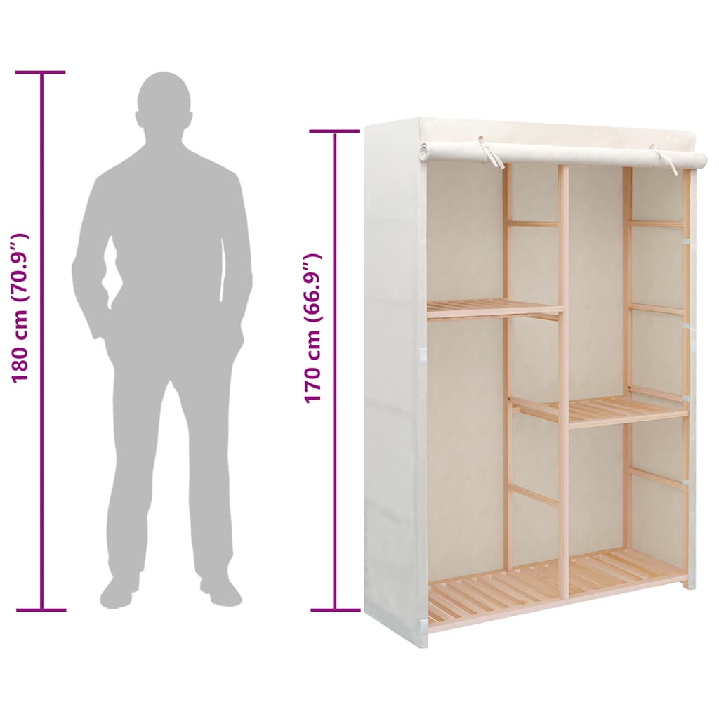 vidaXL 3-Tier Wardrobe 110x40x170 cm