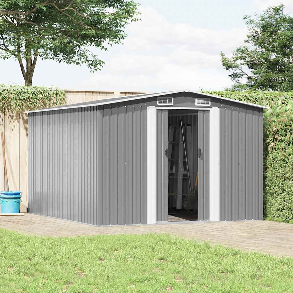 vidaXL Tuinschuur 257x298x178 cm metaal groen