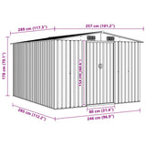 vidaXL Tuinschuur 257x298x178 cm metaal groen
