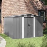 vidaXL Tuinschuur 257x298x178 cm metaal groen