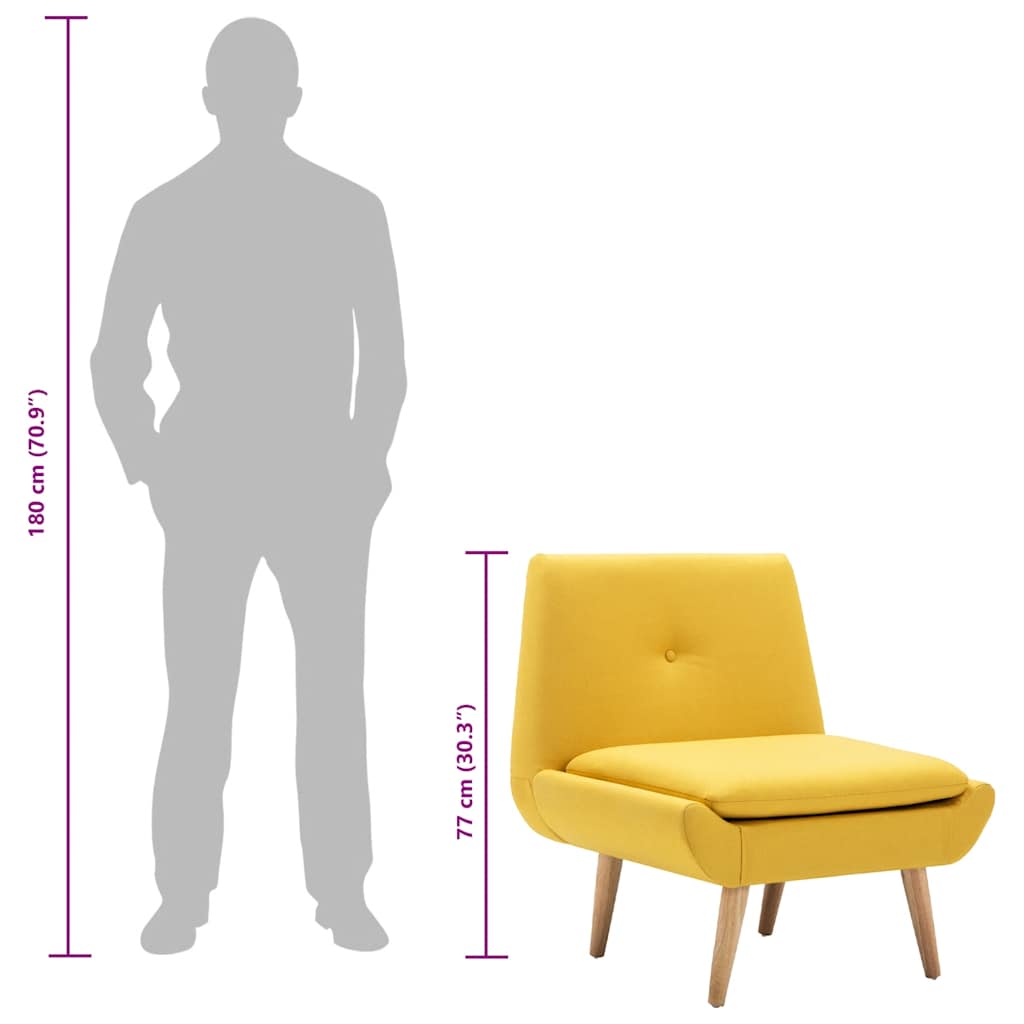 vidaXL Fauteuil en tissu jaune
