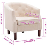 vidaXL Fauteuil stof beige