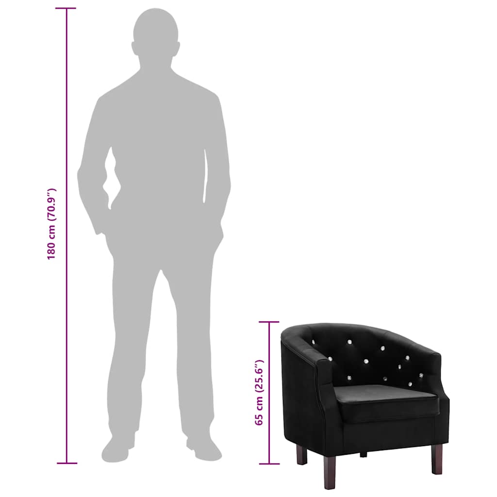 vidaXL Fauteuil fluweel zwart