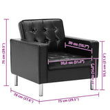 vidaXL Fauteuil zwart 75x70x75 cm kunstleer