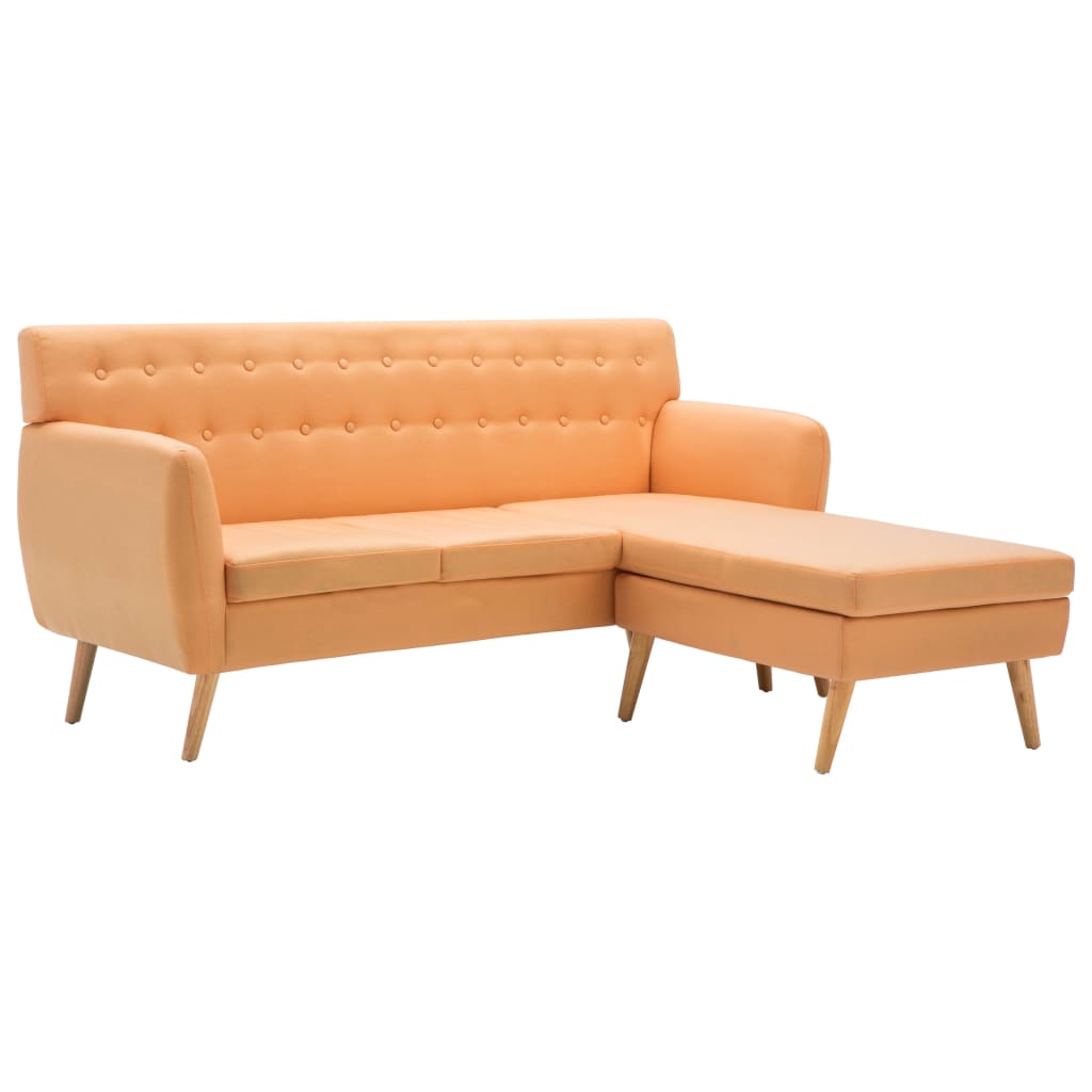 vidaXL Banque L-vormig 171,5x138x81,5 cm tissu orange