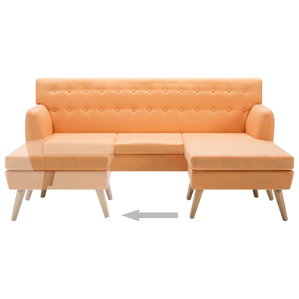 vidaXL Banque L-vormig 171,5x138x81,5 cm tissu orange