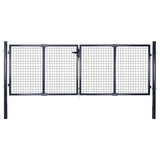 vidaXL Galvanized Steel Mesh Garden Fence 300x75 cm Grey