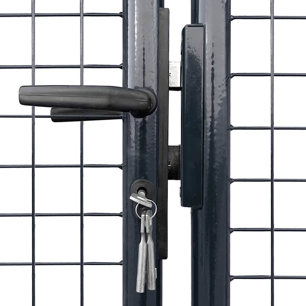 vidaXL Galvanized Steel Mesh Garden Fence 300x75 cm Grey