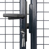 vidaXL Galvanized Steel Mesh Garden Fence 300x75 cm Grey