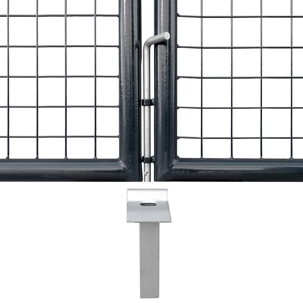 vidaXL Galvanized Steel Mesh Garden Fence 300x75 cm Grey