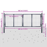 vidaXL Galvanized Steel Mesh Garden Fence 300x75 cm Grey