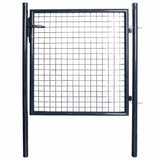 vidaXL Mesh Garden Fence Galvanized Steel 100x100 cm Gray