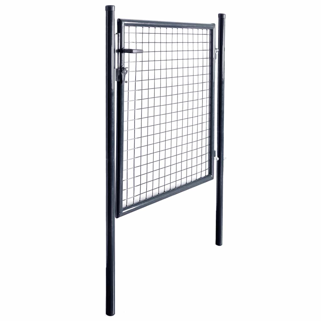 vidaXL Mesh Garden Fence Galvanized Steel 100x100 cm Gray