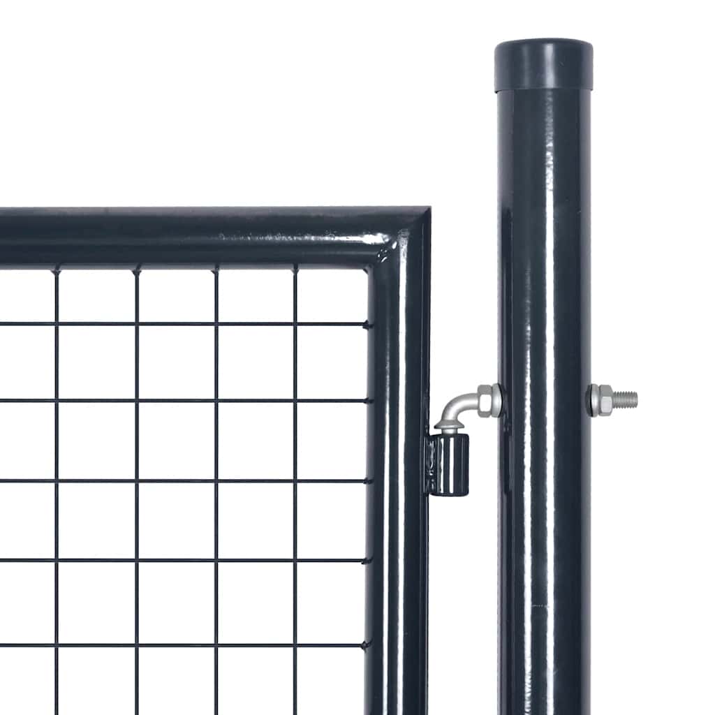 vidaXL Mesh Garden Fence Galvanized Steel 100x100 cm Gray