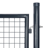 vidaXL Mesh Garden Fence Galvanized Steel 100x100 cm Gray