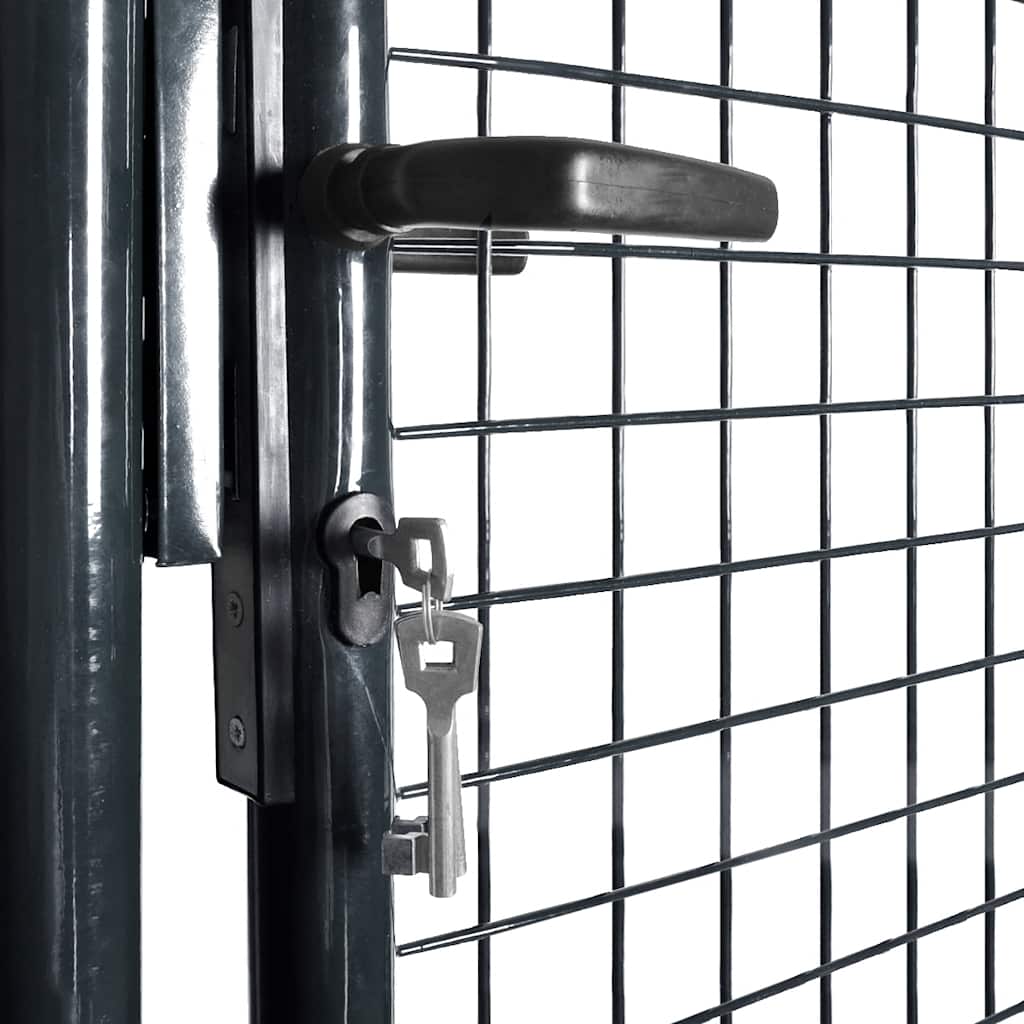 vidaXL Mesh Garden Fence Galvanized Steel 100x100 cm Gray