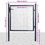 vidaXL Mesh Garden Fence Galvanized Steel 100x100 cm Gray