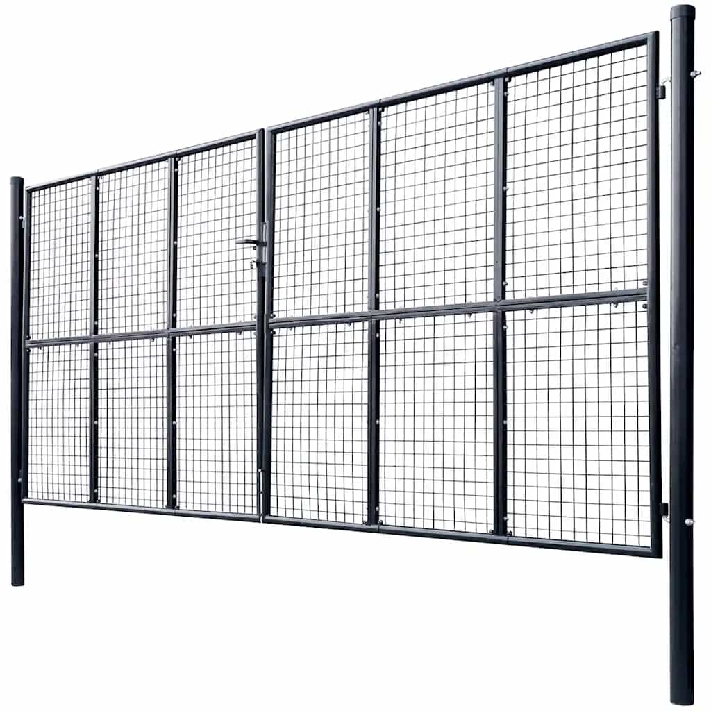 vidaXL Garden Fence Mesh Galvanized Steel 400x150 cm Gray