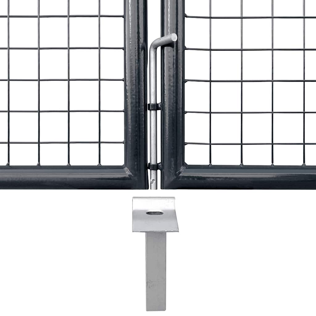 vidaXL Garden Fence Mesh Galvanized Steel 400x150 cm Gray