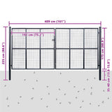 vidaXL Garden Fence Mesh Galvanized Steel 400x150 cm Gray
