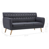 vidaXL Driezitsbank 172x70x82 cm stof donkergrijs