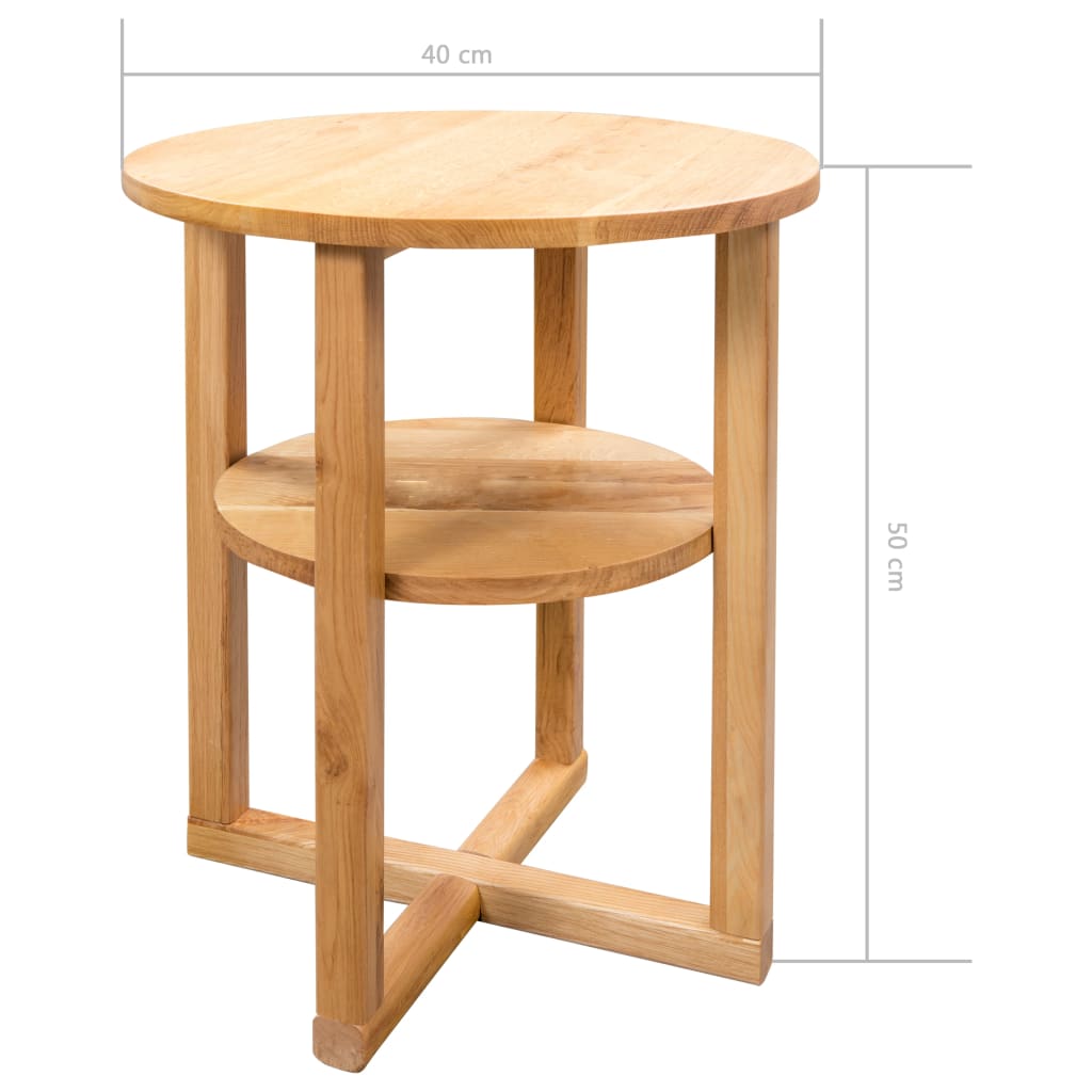vidaXL Bijzettafel 40x50 cm massief eikenhout