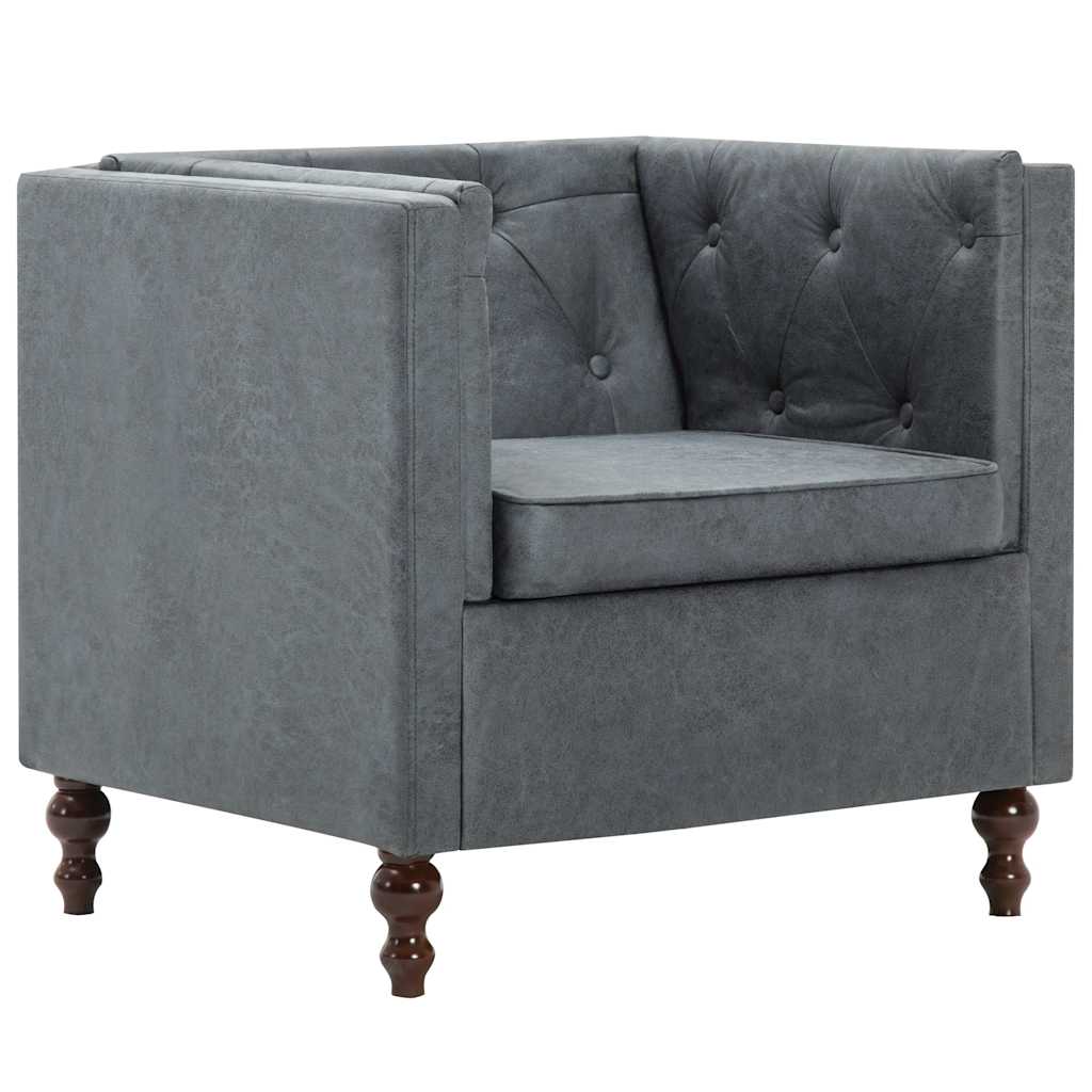 vidaXL Fauteuil stof grijs