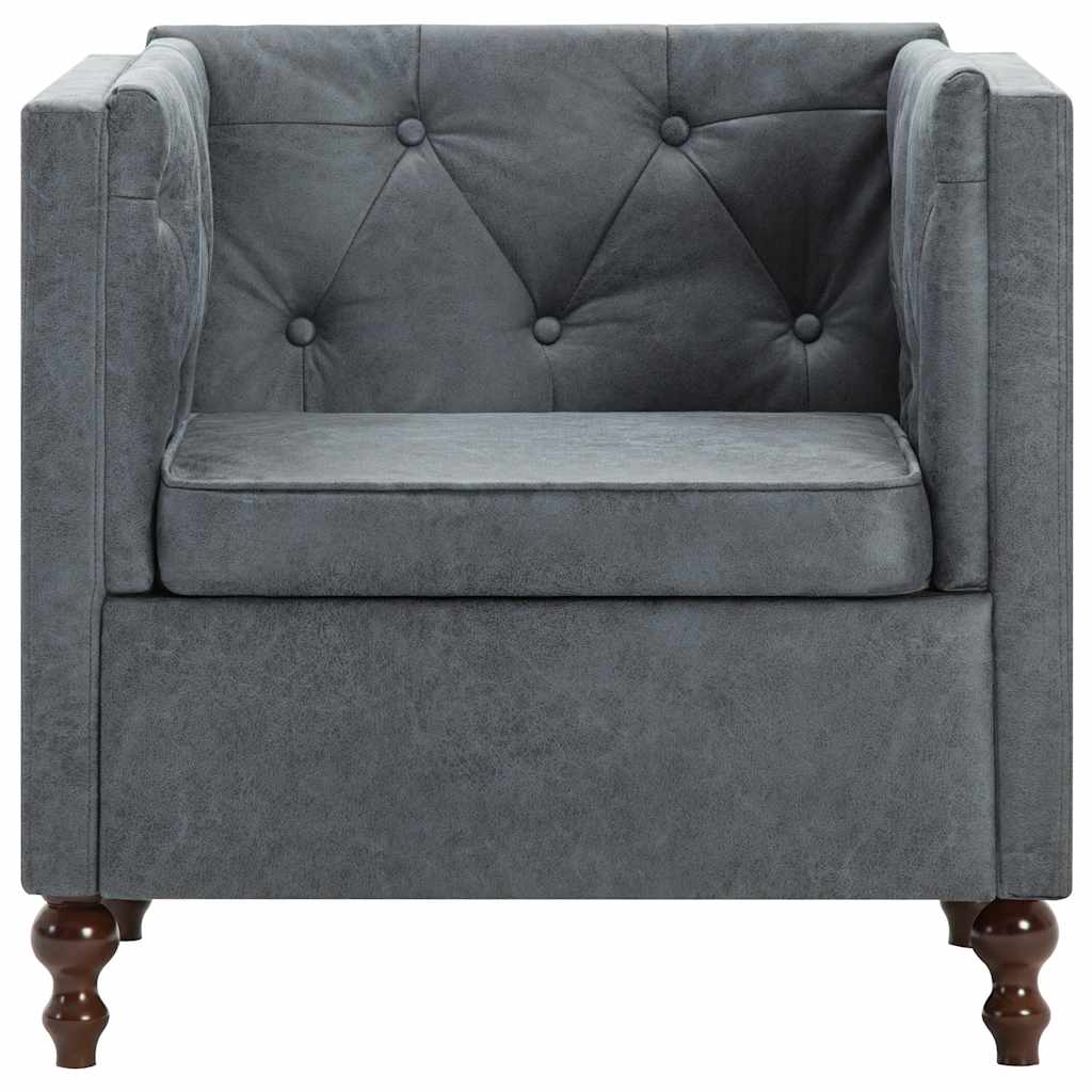 vidaXL Fauteuil stof grijs