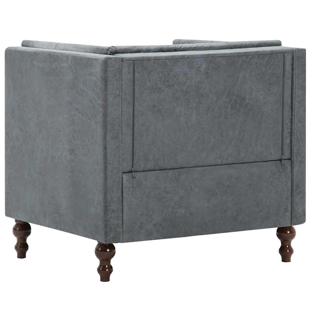 vidaXL Fauteuil stof grijs