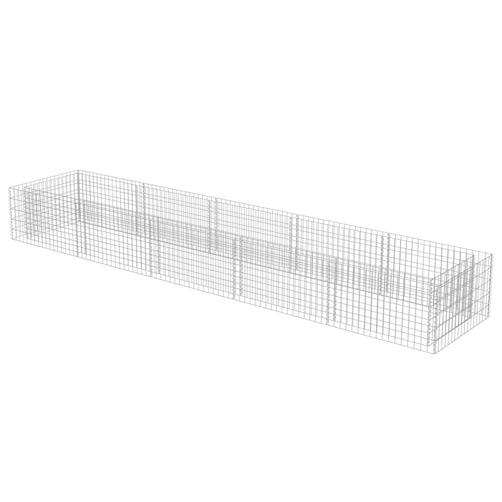 vidaXL Raised Gabion Planter 450x90x100 cm Galvanized Steel