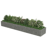 vidaXL Raised Gabion Planter 450x90x100 cm Galvanized Steel