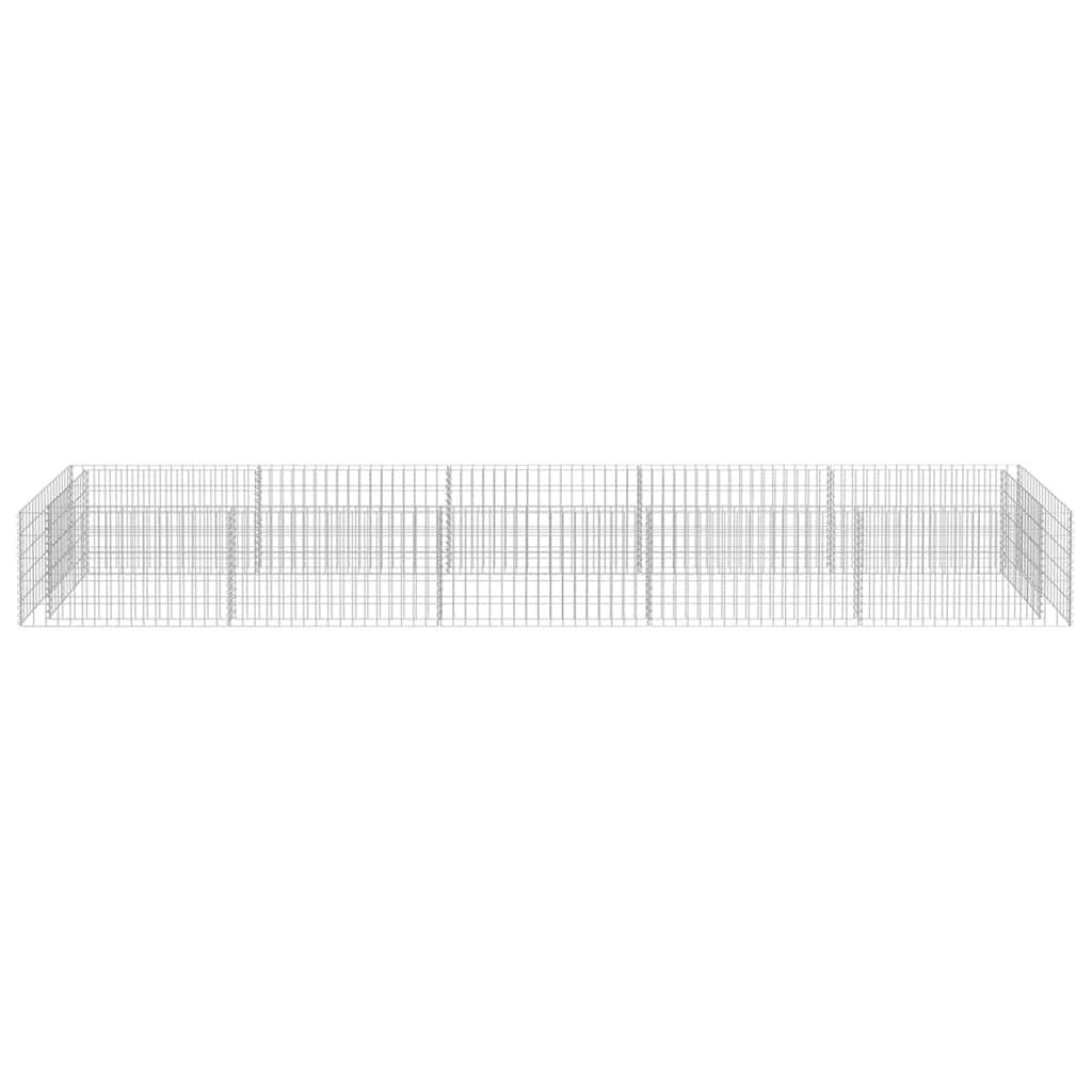 vidaXL Raised Gabion Planter 450x90x100 cm Galvanized Steel