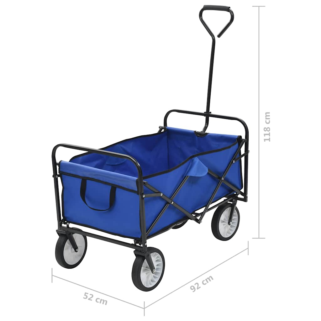 vidaXL Foldable Hand Cart Steel Red