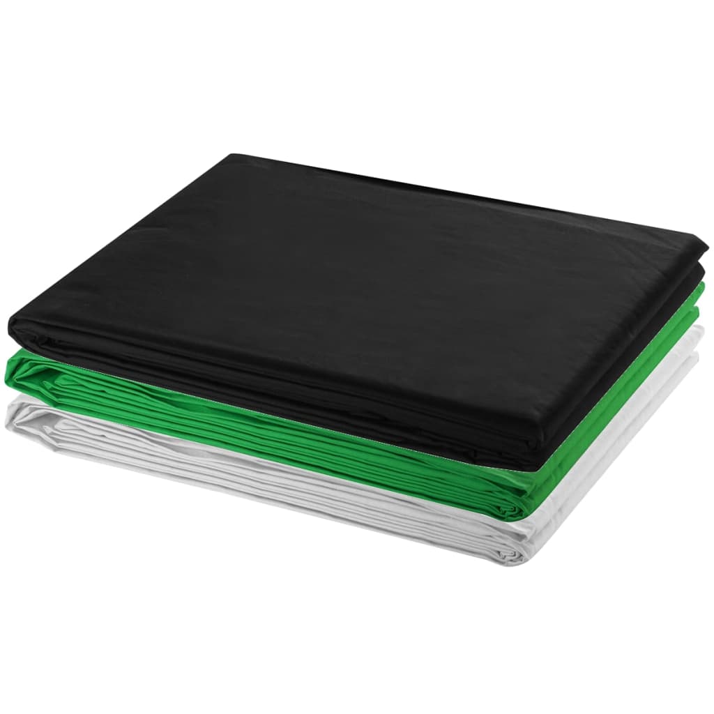 vidaXL Photo Studio Kit with 3 Cotton Backdrops and 3x3 m Frame