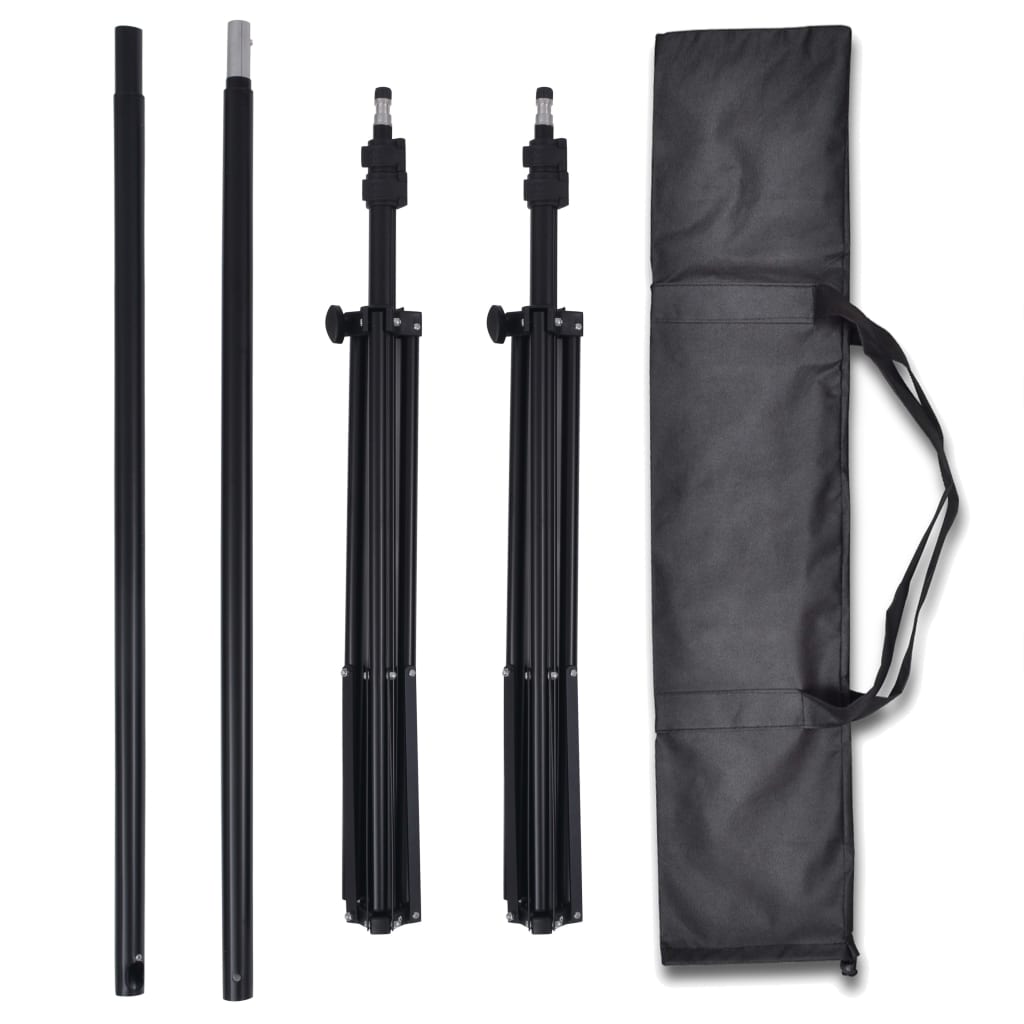 vidaXL Photo Studio Kit with 3 Cotton Backdrops and 3x3 m Frame