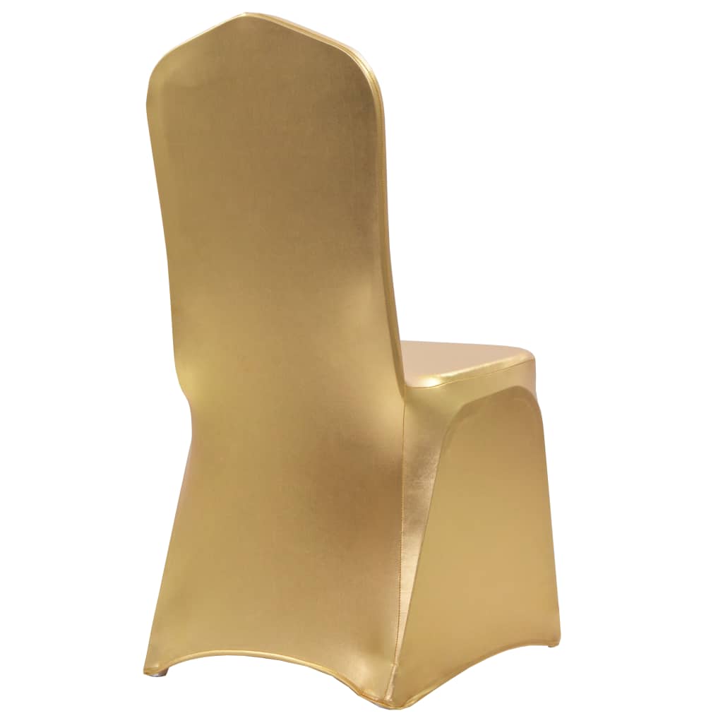 vidaXL 6 pcs Stretch Chair Covers gold